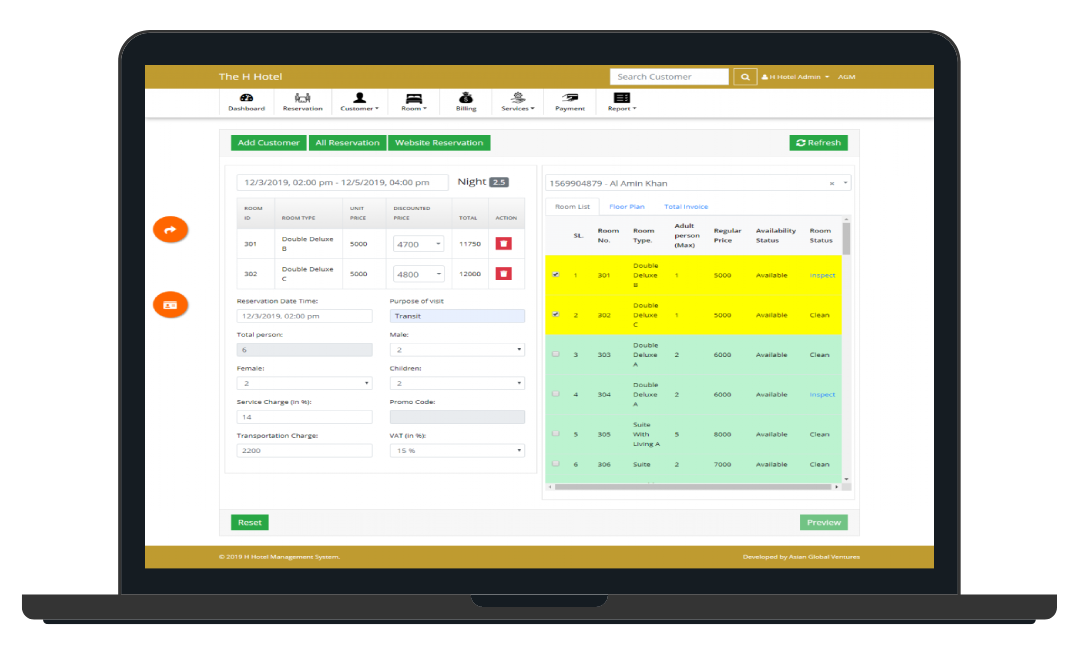 The H Hotel - Property Management System